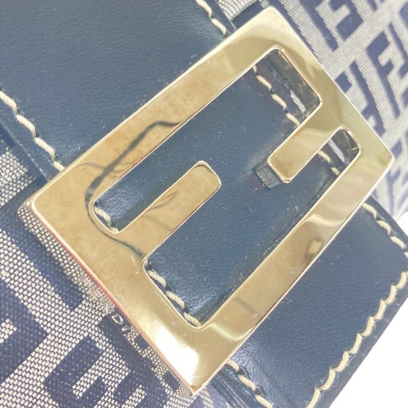 FENDI Zucchino Hobo Shoulder Bag 2201 26424 Black Silver Handbag - Picture 4 of 10